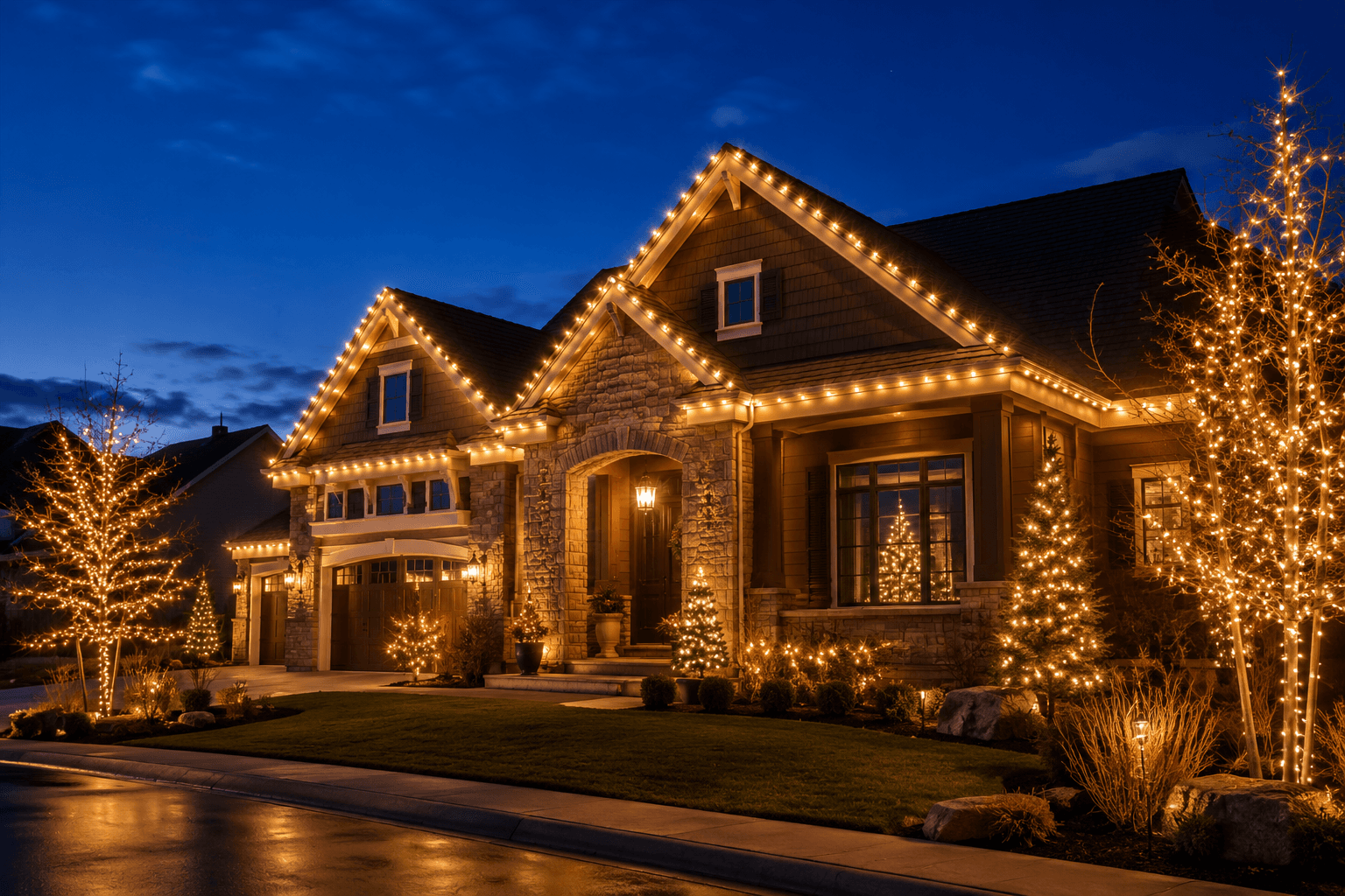 Holiday Lighting Installation — Stratan Paint & Coatings