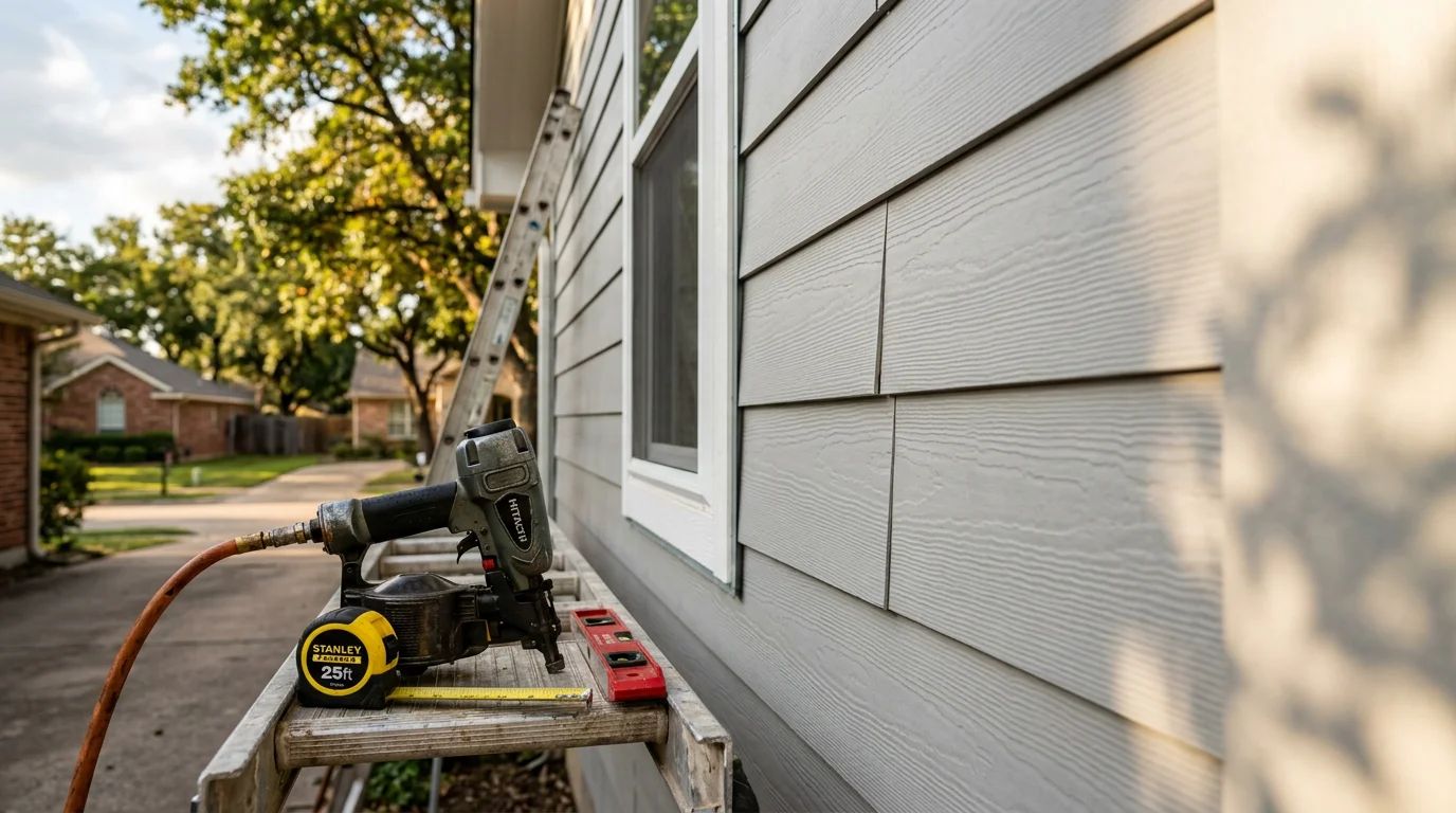Professional siding installation on residential home exterior